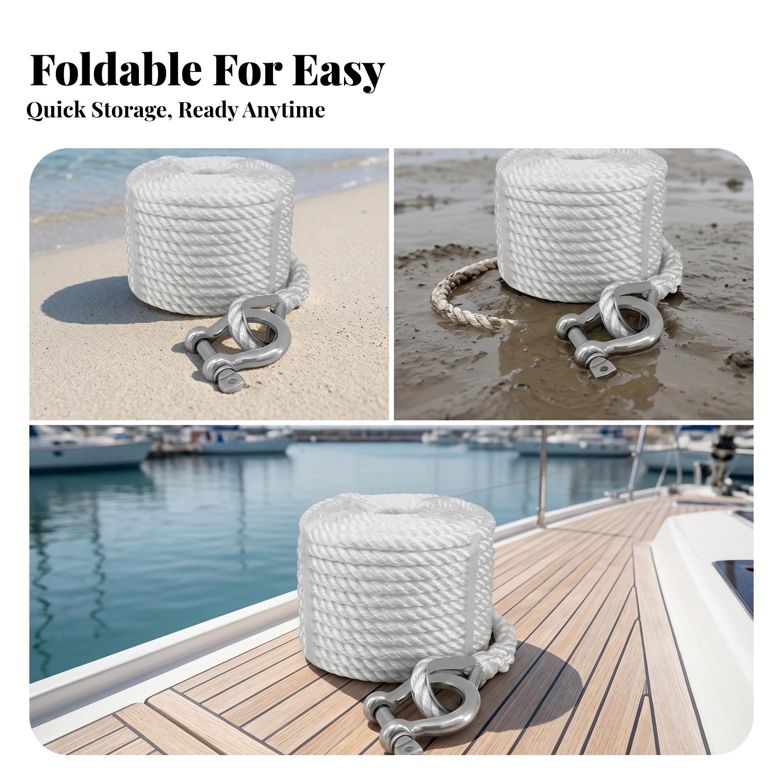 Fishing Boat Anchor - 小型ボートやヨットでの釣り用の水平クロスバーアンカー（亜鉛メッキ鋼製、ロープとシャックル付き）