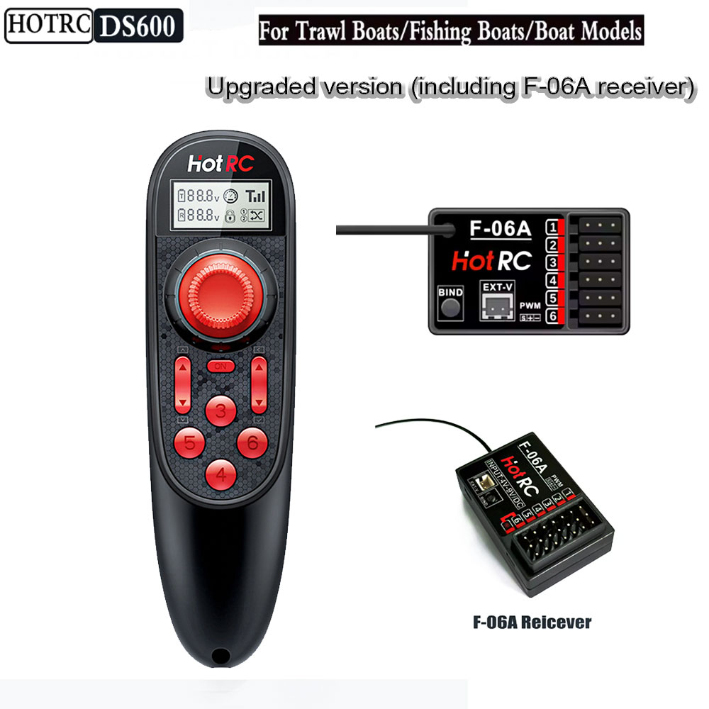 Fishing Boat Trailer - HOTRC DS600 ワイヤレスリモコンアップグレードシステム F-06A レシーバー付き 2.4GHz6CH