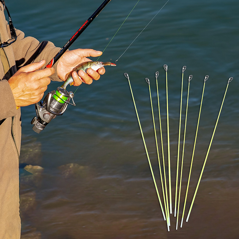 Fishing Boat Fiberglass - 5 個 42 センチメートルボート/ラフトロッドチップスペアテールグラスファイバー修理交換釣竿チップトップリング付き釣り具アクセサリー