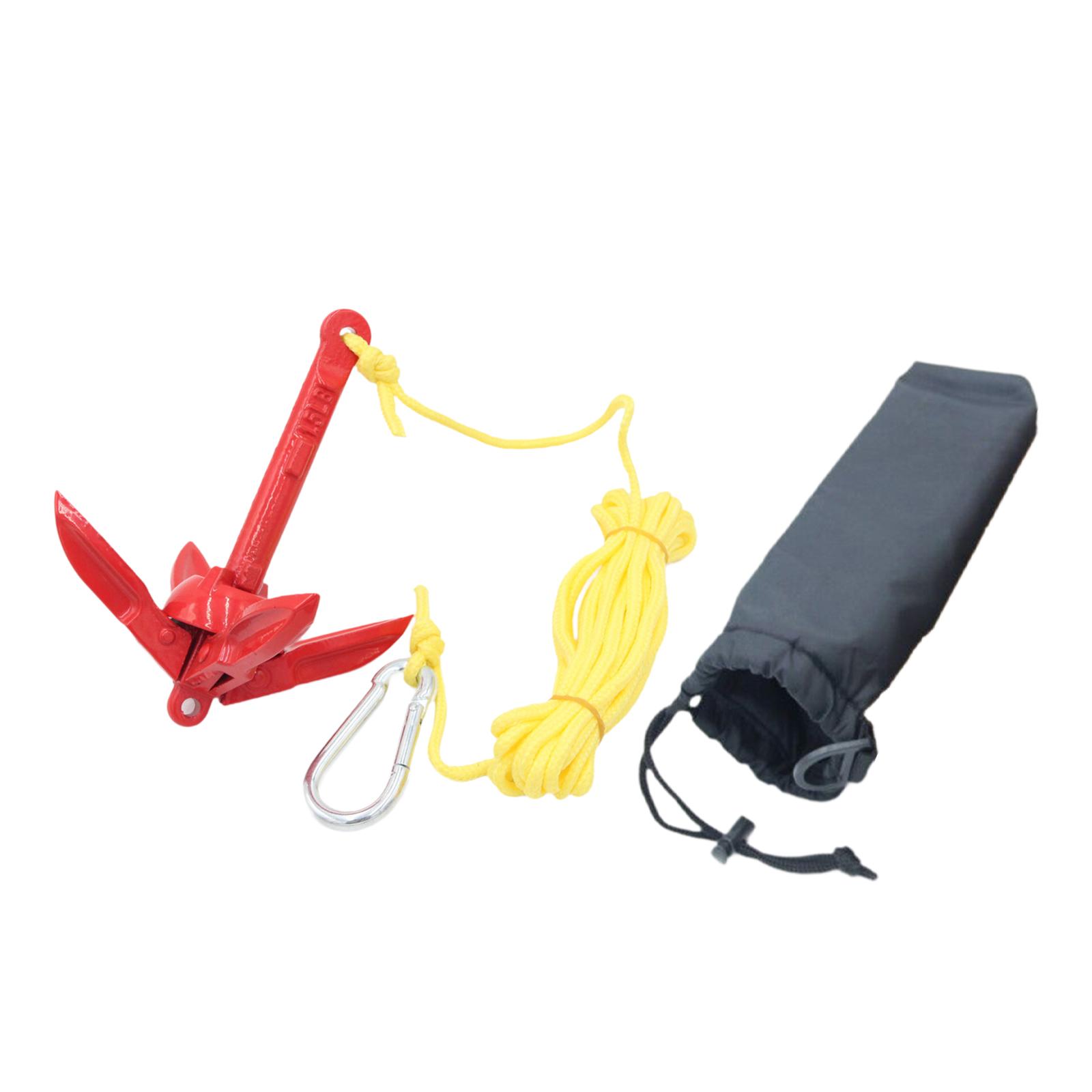 炭素鋼製折りたたみ式ボートアンカーキット（ロープとフック付き - Fishing Boat Anchor のレビューと価格