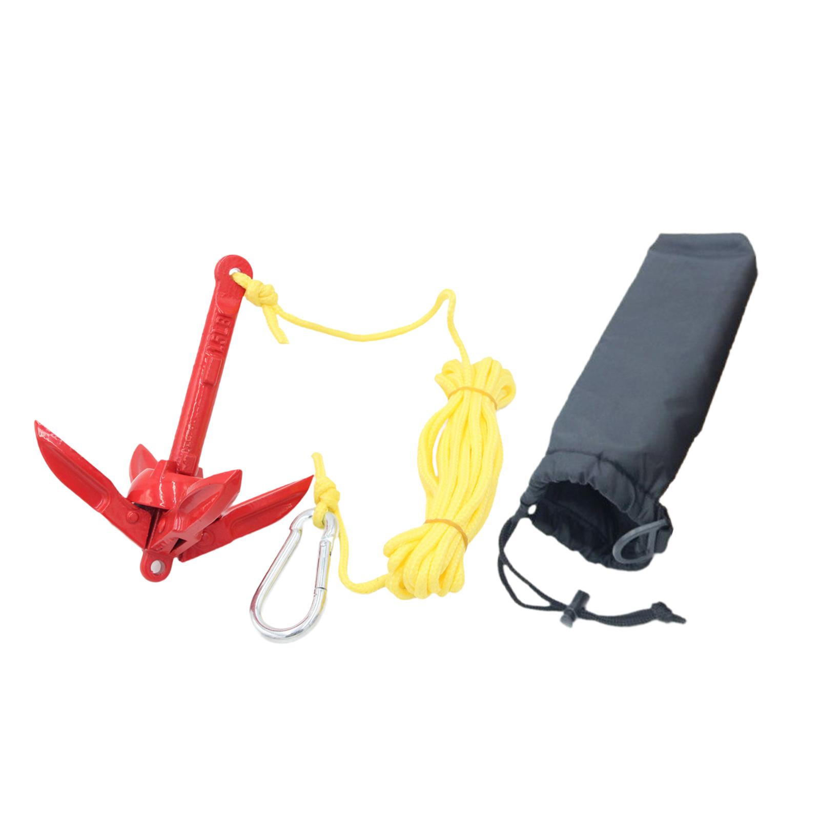 炭素鋼製折りたたみ式ボートアンカーキット（ロープとフック付き - Fishing Boat Anchor のレビューと価格