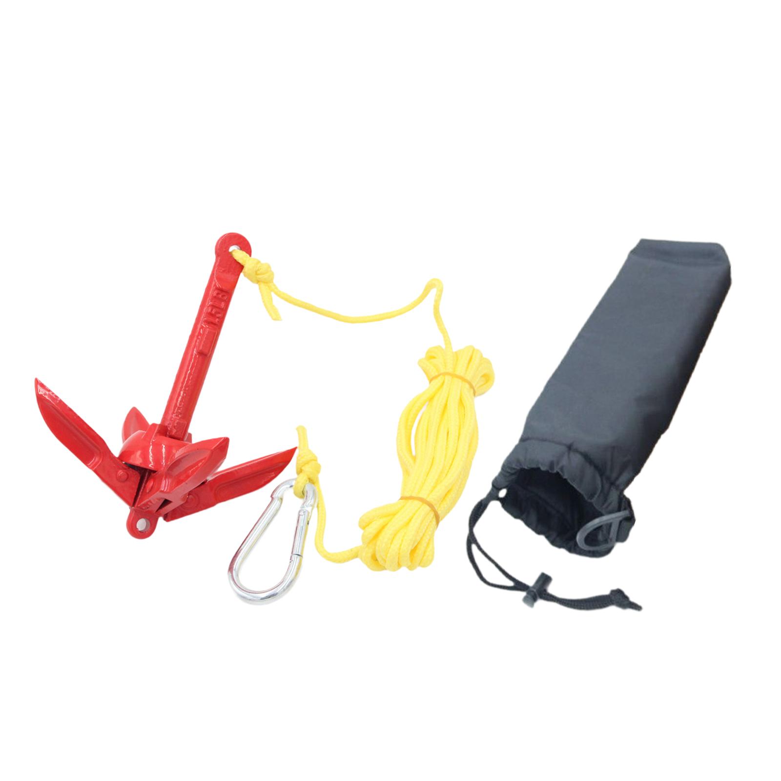 炭素鋼製折りたたみ式ボートアンカーキット（ロープとフック付き - Fishing Boat Anchor のレビューと価格