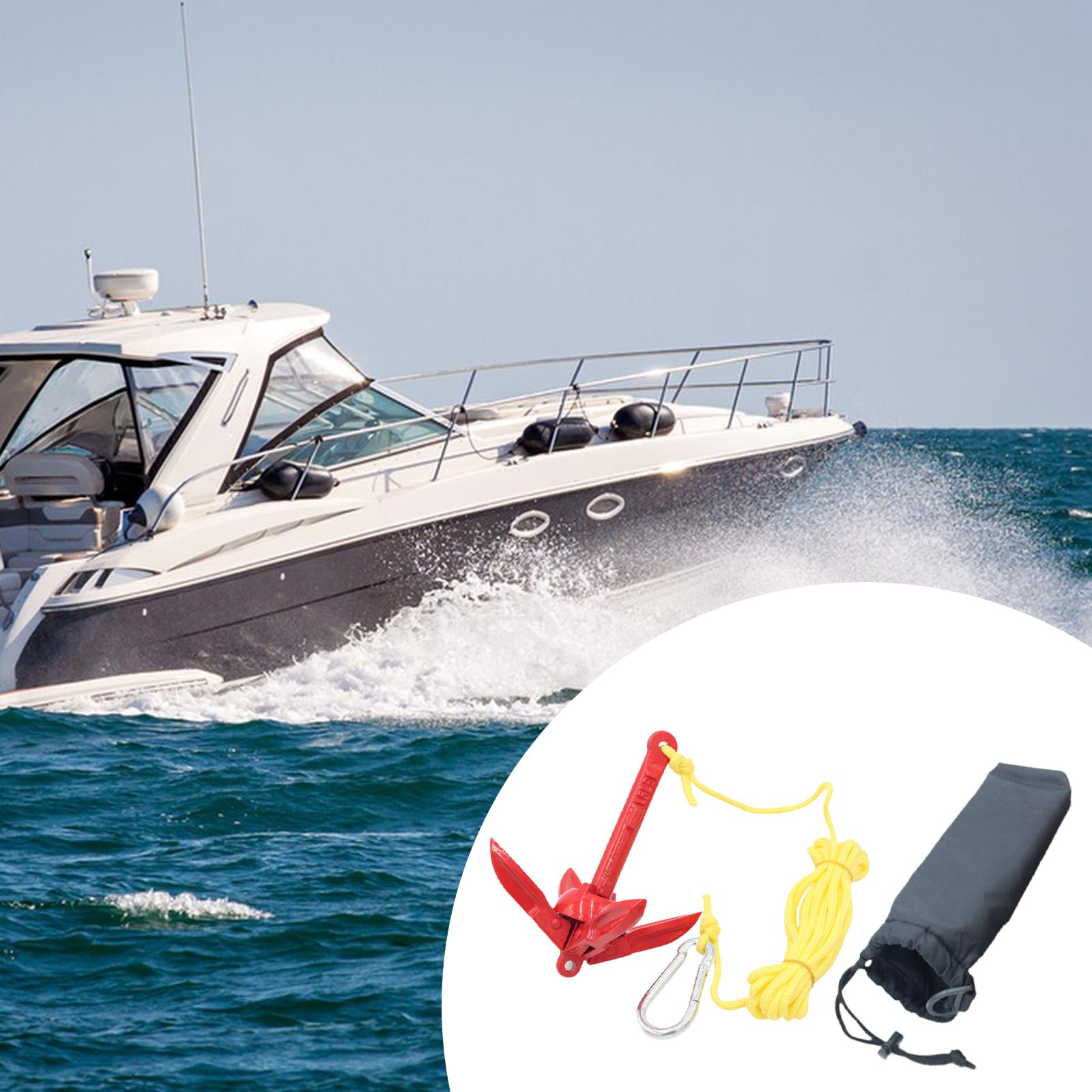 炭素鋼製折りたたみ式ボートアンカーキット（ロープとフック付き - Fishing Boat Anchor のレビューと価格